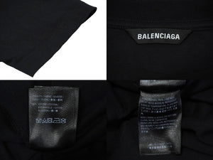 BALENCIAGA バレンシアガ DEFILE ロゴ プリント 長袖Ｔシャツ ブラック オーバーサイズ 641667 サイズXXS 中古 62066