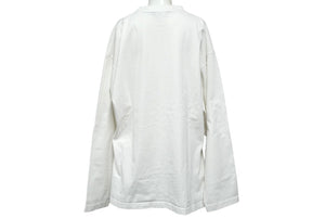 BALENCIAGA バレンシアガ 長袖Ｔシャツ 21SS サイズM モックネック ネックロゴ コットン ホワイト 646035 美品 中古 62069