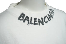 Load image into Gallery viewer, BALENCIAGA バレンシアガ 長袖Ｔシャツ 21SS サイズM モックネック ネックロゴ コットン ホワイト 646035 美品 中古 62069