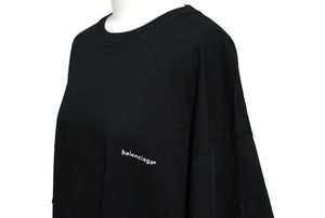 極美品 BALENCIAGA バレンシアガ 半袖Ｔシャツ サイズL スモールロゴ ブランドロゴ ブラック コットン 556150 中古 62070