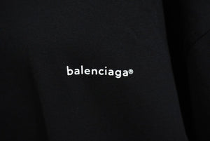 極美品 BALENCIAGA バレンシアガ 半袖Ｔシャツ サイズL スモールロゴ ブランドロゴ ブラック コットン 556150 中古 62070