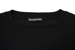 極美品 BALENCIAGA バレンシアガ 半袖Ｔシャツ サイズL スモールロゴ ブランドロゴ ブラック コットン 556150 中古 62070