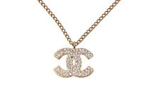 Load image into Gallery viewer, CHANEL シャネル ネックレス ココマーク 01C刻印 全長41cm ラインストーン ゴールド メタル フランス製 美品 中古 62071