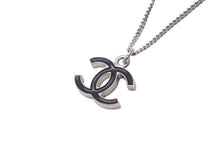 画像をギャラリービューアに読み込む, CHANEL シャネル ネックレス ココマーク 07V刻印 全長43.5cm 5.8g リバーシブル ブラック シルバー メタル 美品 中古 62072