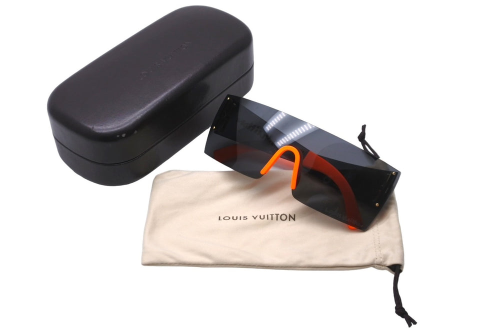 Very Good Condition LOUIS VUITTON LV Graffiti Mask Sunglasses Black Orange Eyewear Accessory Z0244U Used 62079