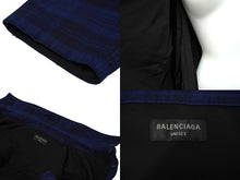 Load image into Gallery viewer, 新品同様 BALENCIAGA バレンシアガ オーバーサイズ チェック長袖シャツ 22SS サイズ4 720101 TNM354202 ブルー ネイビー 中古 62085