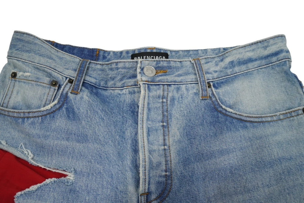Like new, extremely rare BALENCIAGA SLASHED denim pants layered distressed 21FW 14036 662764 TBP46 used 62086