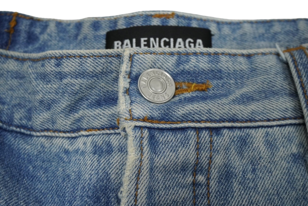 Like new, extremely rare BALENCIAGA SLASHED denim pants layered distressed 21FW 14036 662764 TBP46 used 62086