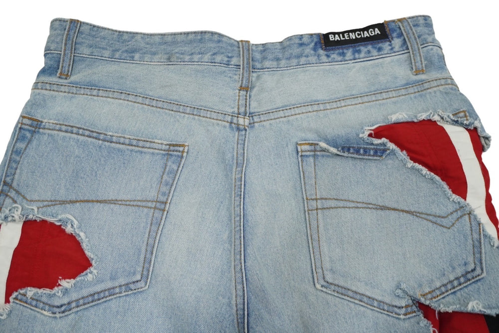Like new, extremely rare BALENCIAGA SLASHED denim pants layered distressed 21FW 14036 662764 TBP46 used 62086