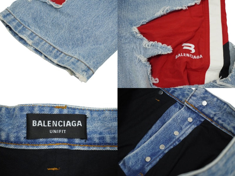 新品同様 激レア BALENCIAGA バレンシアガ SLASHED デニムパンツ 