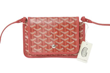 Load image into Gallery viewer, 新品未使用 GOYARD ゴヤール プリュメ ショルダーバッグ ポーチウォレット レッド PVC レザー シルバー金具 中古 62099