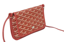 Load image into Gallery viewer, 新品未使用 GOYARD ゴヤール プリュメ ショルダーバッグ ポーチウォレット レッド PVC レザー シルバー金具 中古 62099