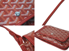 Load image into Gallery viewer, 新品未使用 GOYARD ゴヤール プリュメ ショルダーバッグ ポーチウォレット レッド PVC レザー シルバー金具 中古 62099