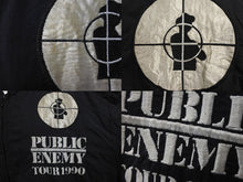 Load image into Gallery viewer, Public Enemy パブリックエナミー ツアー ブルゾン ボンバージャケット 1990年 ヴィンテージ ブラック グレー M 良品 中古 62107