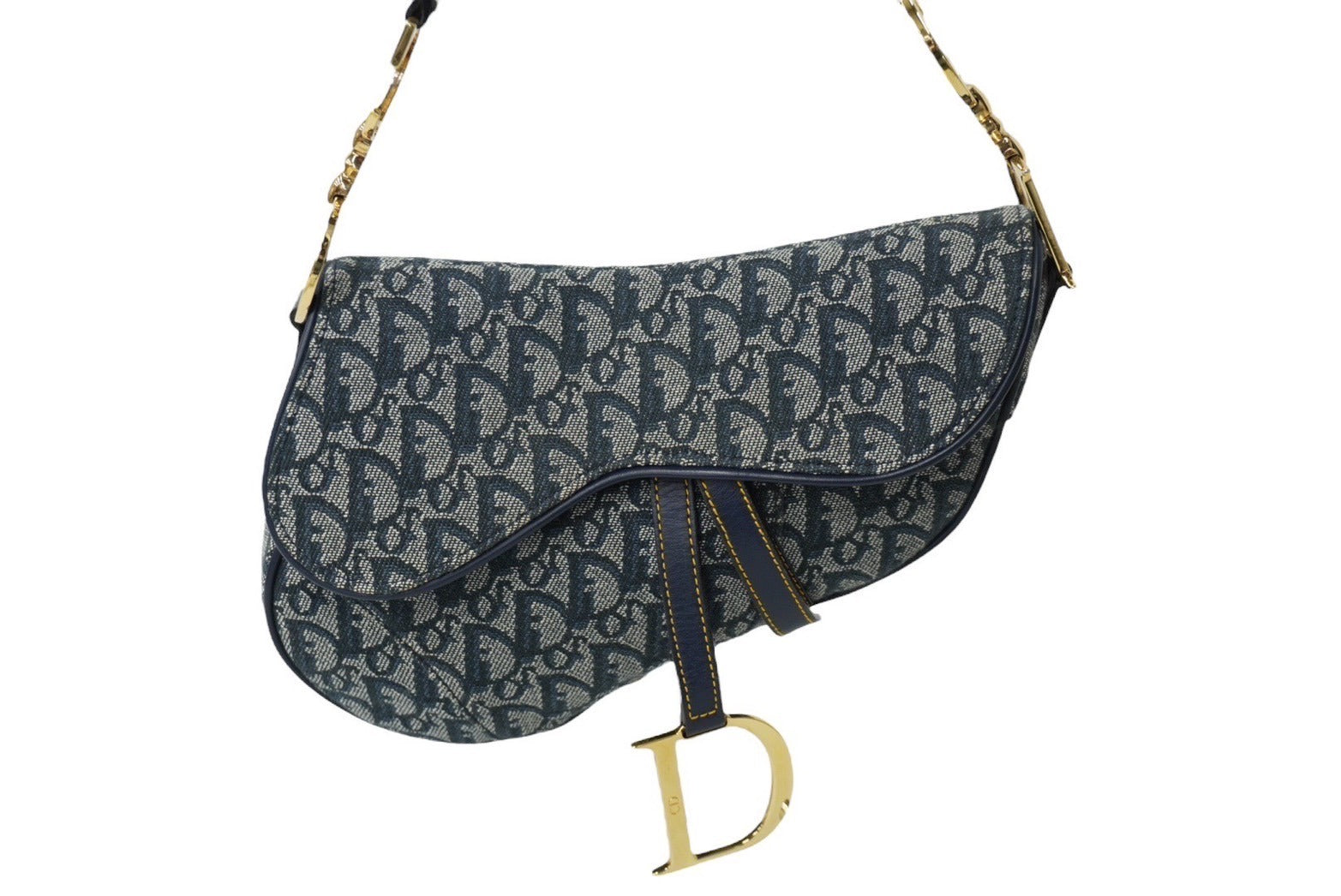 日本流通自主管理協会加盟店極美品‼️ Christian Dior  ジャガード トロッター　サドルバッグ