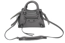 画像をギャラリービューアに読み込む, BALENCIAGA バレンシアガ ネオクラシック シティ ミニ ハンドバッグ 2WAY 638524 グレー レザー ブラック金具 良品 中古 62127