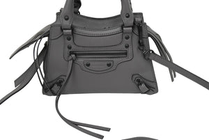 BALENCIAGA バレンシアガ ネオクラシック シティ ミニ ハンドバッグ 2WAY 638524 グレー レザー ブラック金具 良品 中古 62127