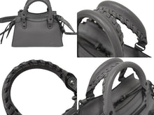 画像をギャラリービューアに読み込む, BALENCIAGA バレンシアガ ネオクラシック シティ ミニ ハンドバッグ 2WAY 638524 グレー レザー ブラック金具 良品 中古 62127