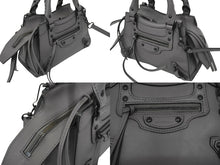 Load image into Gallery viewer, BALENCIAGA バレンシアガ ネオクラシック シティ ミニ ハンドバッグ 2WAY 638524 グレー レザー ブラック金具 良品 中古 62127