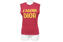 画像をギャラリービューアに読み込む, Christian Dior クリスチャンディオール ガリアーノ期 ロゴプリント タンクトップ ボルドー コットン サイズ40 2H12155300 美品 中古 63164
