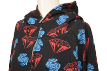 画像をギャラリービューアに読み込む, BILLIONAIRE BOYS CLUB ビリオネアボーイズクラブ DIAMOND&amp;DOLLAR フルジップ フーディー ブラック レッド ブルー 美品 中古 62139