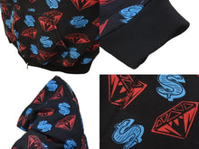 画像をギャラリービューアに読み込む, BILLIONAIRE BOYS CLUB ビリオネアボーイズクラブ DIAMOND&amp;DOLLAR フルジップ フーディー ブラック レッド ブルー 美品 中古 62139