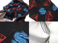 画像をギャラリービューアに読み込む, BILLIONAIRE BOYS CLUB ビリオネアボーイズクラブ DIAMOND&amp;DOLLAR フルジップ フーディー ブラック レッド ブルー 美品 中古 62139