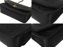 Load image into Gallery viewer, 極美品 CHANEL シャネル チェーンショルダーバッグ ダイアナマトラッセ 22 4番台 ラムスキン ブラック ゴールド金具 中古 62167