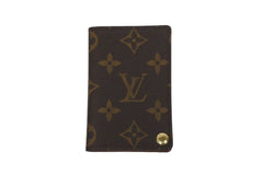 LOUIS VUITTON Porto Carte Credit Card Case Monogram M60937 Brown Gold Hardware Good Condition Used 62168