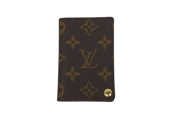 LOUIS VUITTON Porto Carte Credit Card Case Monogram M60937 Brown Gold Hardware Good Condition Used 62168