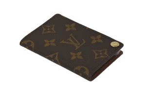 LOUIS VUITTON Porto Carte Credit Card Case Monogram M60937 Brown Gold Hardware Good Condition Used 62168