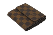 画像をギャラリービューアに読み込む, LOUIS VUITTON ルイヴィトン ポルトモネ ビエ カルト クレディ 三つ折り財布 N61652 ダミエ ブラウン ゴールド金具 美品 中古 62169