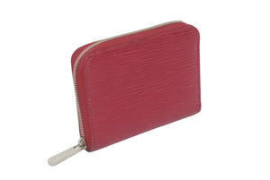 LOUIS VUITTON Zippy Coin Purse M60382 Epi Leather Coin Case Purple Silver Hardware Good Used 62170