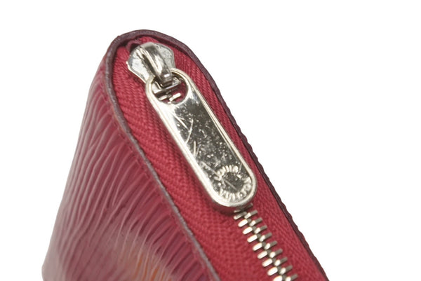 LOUIS VUITTON Zippy Coin Purse M60382 Epi Leather Coin Case Purple Silver Hardware Good Used 62170