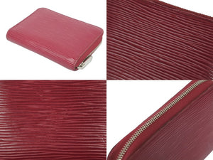 LOUIS VUITTON Zippy Coin Purse M60382 Epi Leather Coin Case Purple Silver Hardware Good Used 62170