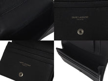 Load image into Gallery viewer, SAINT LAURENT サンローラン 二つ折りカードケース YSLロゴ 529887 レザー ブラック 美品 中古 62173