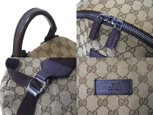 GUCCI グッチ リュック バックパック シェリーライン GGキャンバス 190278 ベージュ レザー シルバー金具 良品 中古 62174