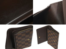 Load image into Gallery viewer, LOUIS VUITTON ルイヴィトン ポルトモネ・ビエ トレゾール N61730 ダミエキャンバス 二つ折り財布 ゴールド金具 美品 中古 62179