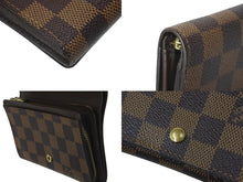 Load image into Gallery viewer, LOUIS VUITTON ルイヴィトン ポルトモネ・ビエ トレゾール N61730 ダミエキャンバス 二つ折り財布 ゴールド金具 美品 中古 62179