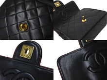 Load image into Gallery viewer, CHANEL シャネル ヴィンテージ ミニマトラッセチェーンショルダーバッグ19cm 1番台 ブラック レッド バイカラー 美品 中古 62197