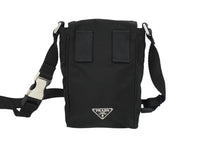 Load image into Gallery viewer, PRADA プラダ ミニショルダーバッグ ナイロン トライアングルロゴ ブラック シルバー金具 美品 中古 62202