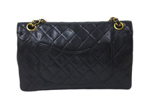 Load image into Gallery viewer, CHANEL シャネル マトラッセ 25 ダブルフラップ ショルダーバッグ 1番台 ココマーク ブラック ラムスキン ゴールド金具 美品 中古 62212