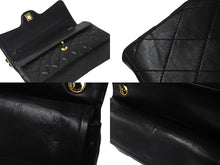 Load image into Gallery viewer, CHANEL シャネル マトラッセ 25 ダブルフラップ ショルダーバッグ 1番台 ココマーク ブラック ラムスキン ゴールド金具 美品 中古 62212