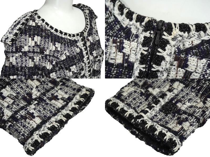 CHANEL シャネル P27771V17033 06c セットアップ ジャケット スカート スーツ サイズ40 ミックスツイード ブラック 美品 中古 62217