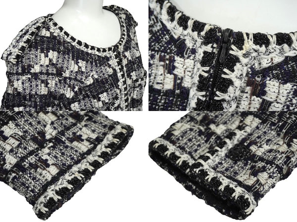 CHANEL シャネル P27771V17033 06c セットアップ ジャケット スカート スーツ サイズ40 ミックスツイード ブラック 美品 中古 62217