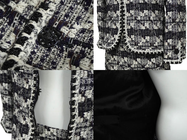 CHANEL シャネル P27771V17033 06c セットアップ ジャケット スカート スーツ サイズ40 ミックスツイード ブラック 美品 中古 62217