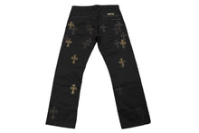 Load image into Gallery viewer, 新品同様品 CHROME HEARTS クロムハーツ クロスパッチ チノパンツ ブラック カモフラージュ シルバー925 サイズ32 中古 62224