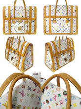 画像をギャラリービューアに読み込む, LOUIS VUITTON × 村上隆 ルイヴィトン ハンドバッグ サックジギャンティック M92057 ブロン マルチ 美品 中古 62230