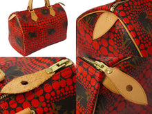 Load image into Gallery viewer, 新品同様 LOUIS VUITTON ルイヴィトン スピーディ30 草間彌生 コラボ 2012年 M40693 パンプキンドット レッド 中古 62231