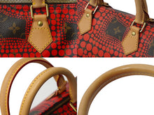 Load image into Gallery viewer, 新品同様 LOUIS VUITTON ルイヴィトン スピーディ30 草間彌生 コラボ 2012年 M40693 パンプキンドット レッド 中古 62231